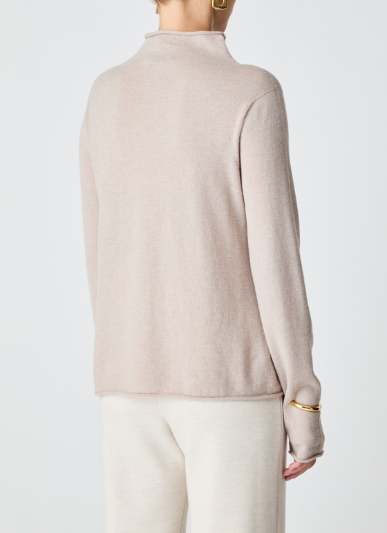 Pullover Stehkragen 1/1 Arm British Tea Frontansicht