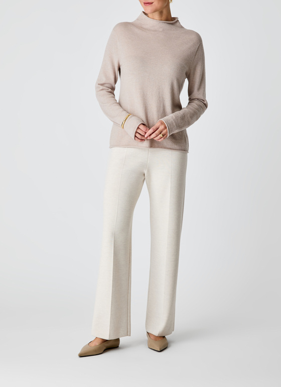 Pullover Stehkragen 1/1 Arm British Tea Frontansicht