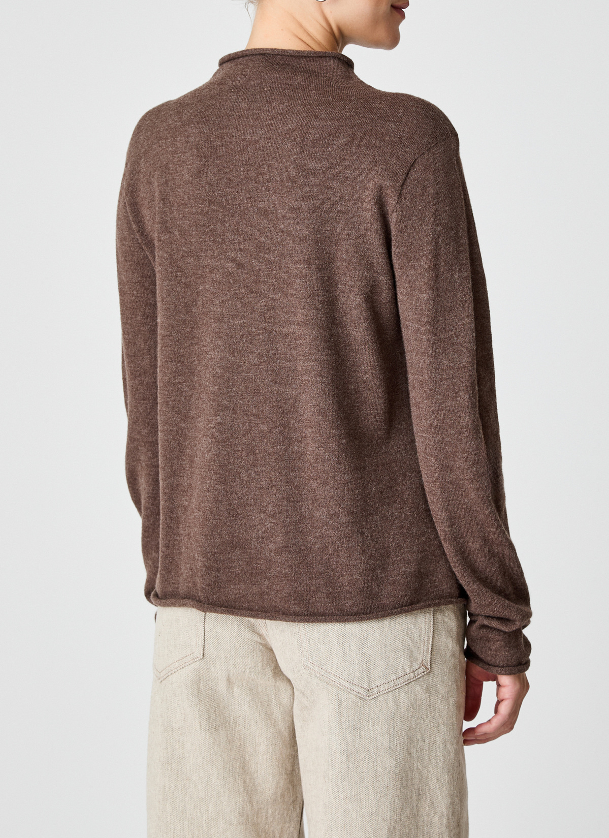 Pullover Stehkragen 1/1 Arm, Hardwood Rückansicht