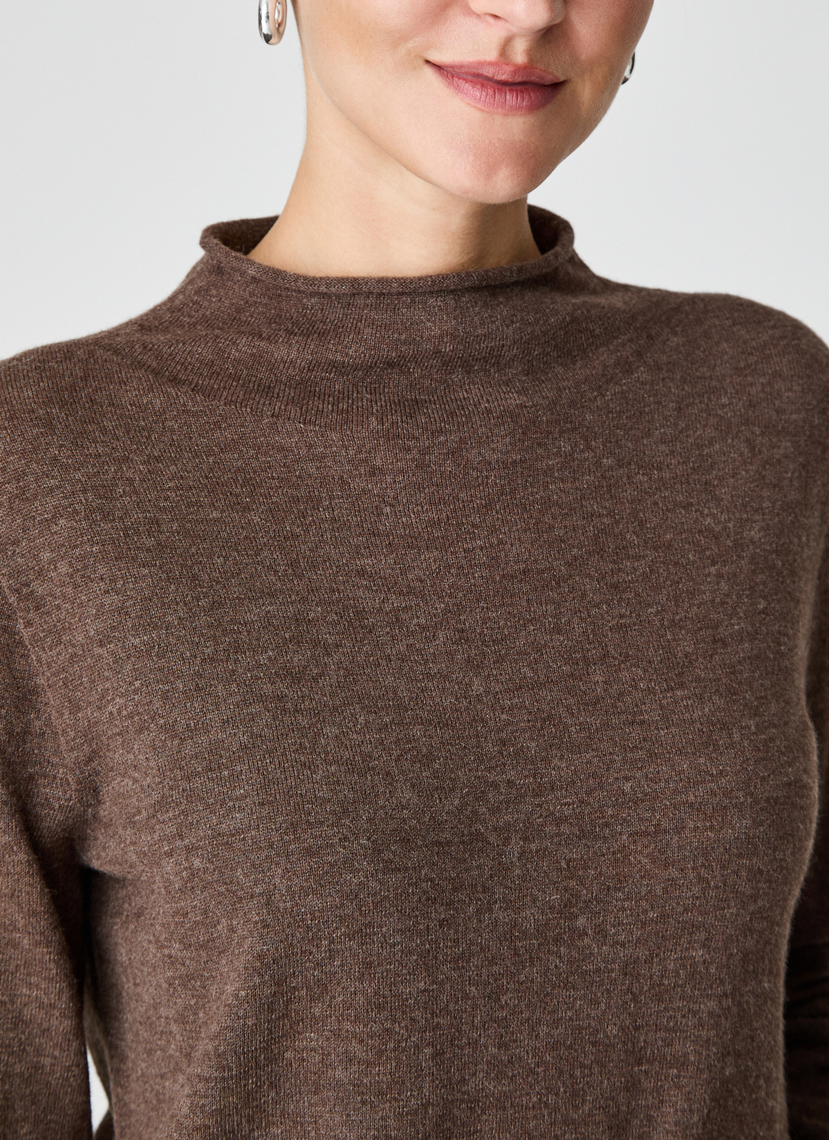 Pullover Stehkragen 1/1 Arm, Hardwood Detailansicht 2