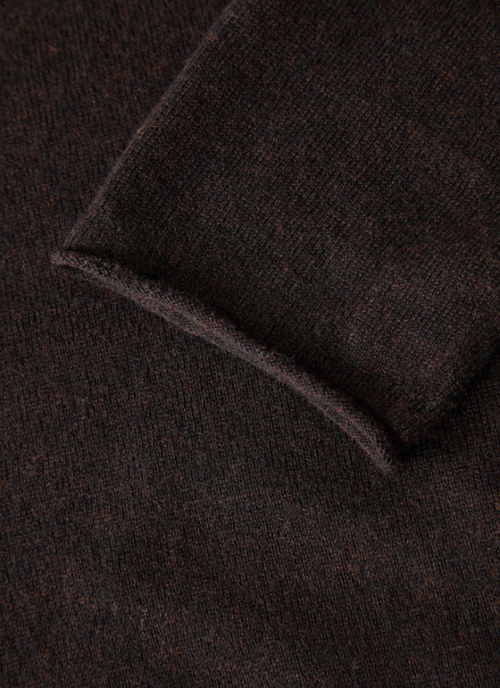 Pullover Stehkragen 1/1 Arm Dark Espresso Frontansicht