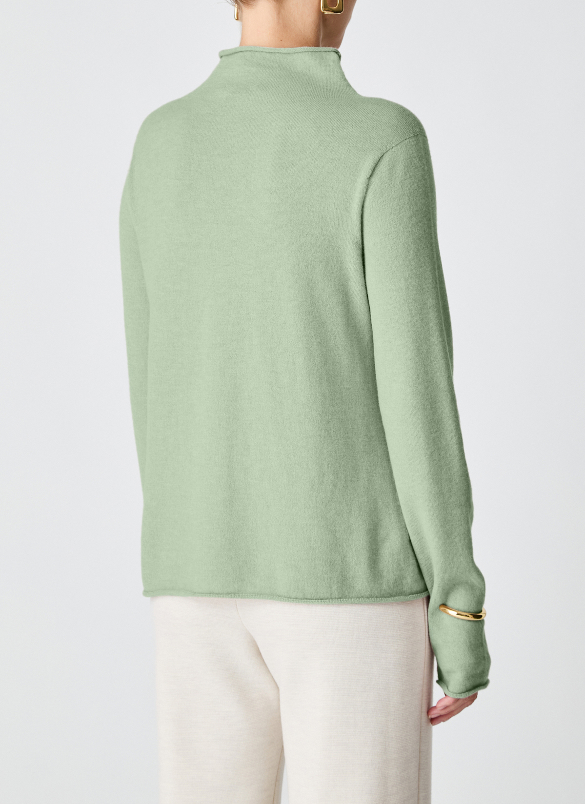 Pullover Stehkragen 1/1 Arm, Matcha Tea Rückansicht