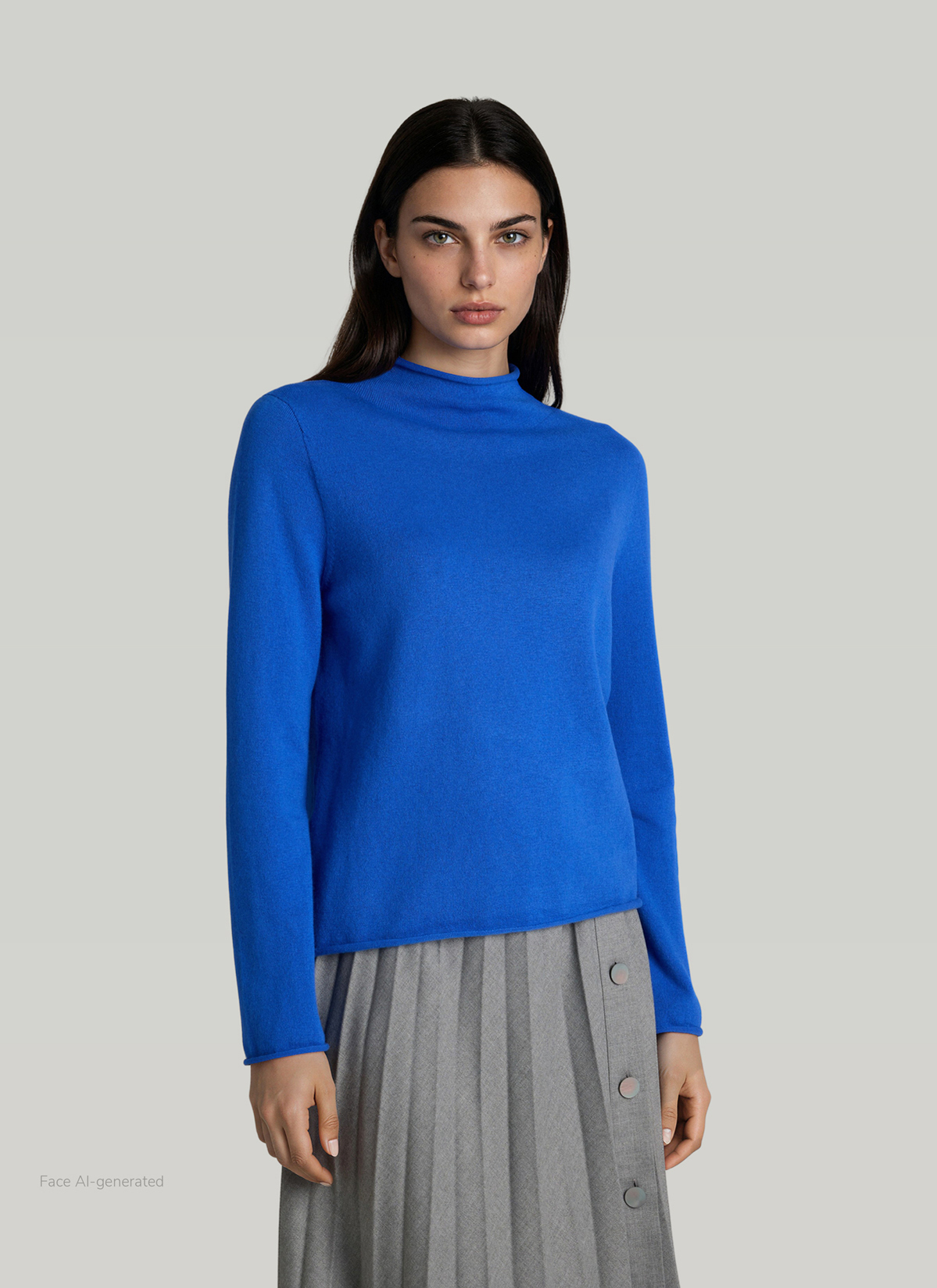 Pullover Stehkragen 1/1 Arm, Nordic Light Frontansicht