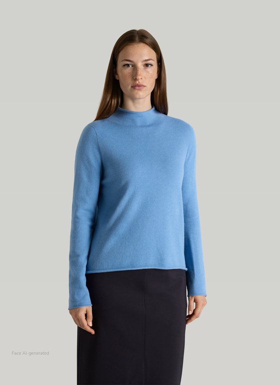 Pullover Stehkragen 1/1 Arm Dutch Blue Frontansicht