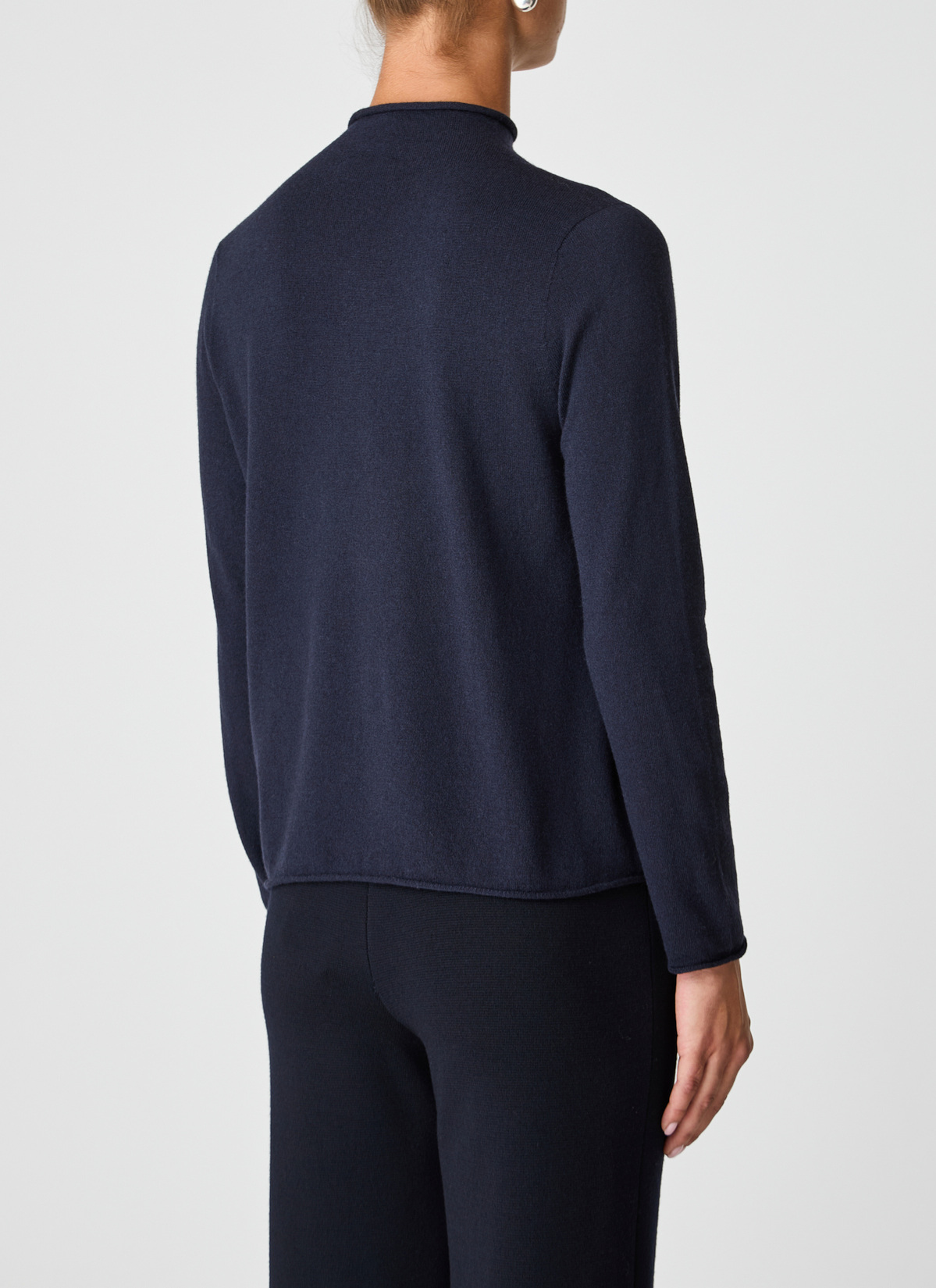 Pullover Stehkragen 1/1 Arm, Navy Rückansicht