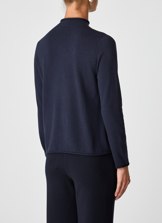 Pullover Stehkragen 1/1 Arm Navy Frontansicht