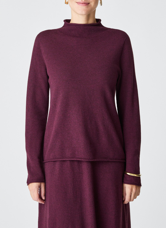 Pullover Stehkragen 1/1 Arm Oxid Red Frontansicht