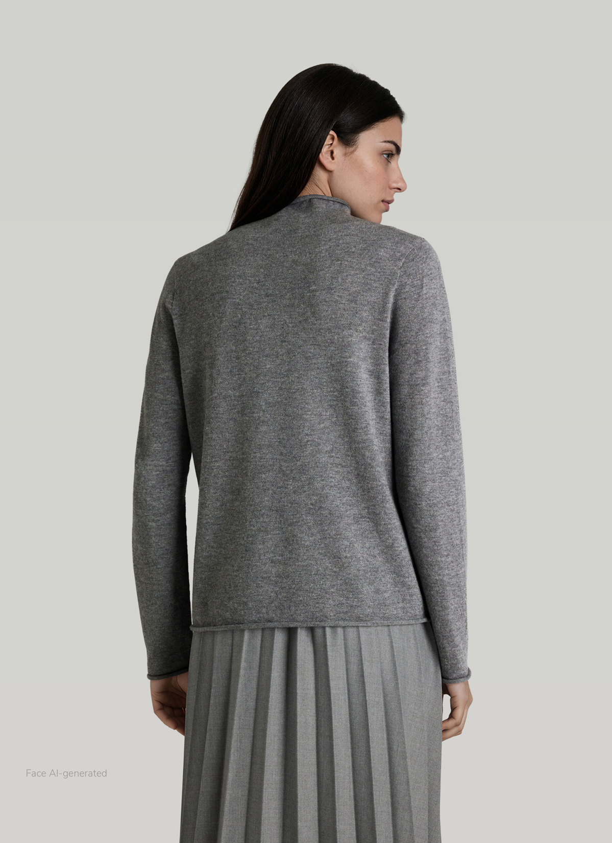 Pullover Stehkragen 1/1 Arm, Autumn Mist Rückansicht