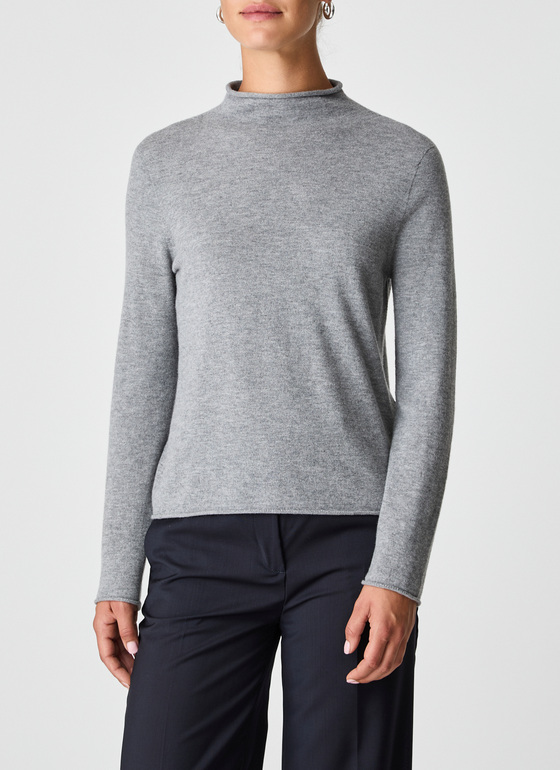 Pullover Stehkragen 1/1 Arm Granite Grey Frontansicht