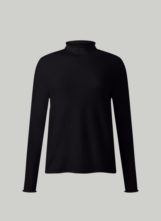 Pullover Stehkragen 1/1 Arm Black Frontansicht