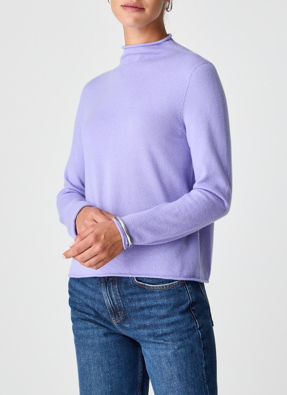 Pullover Stehkragen 1/1 Arm Frosted Lavender Frontansicht