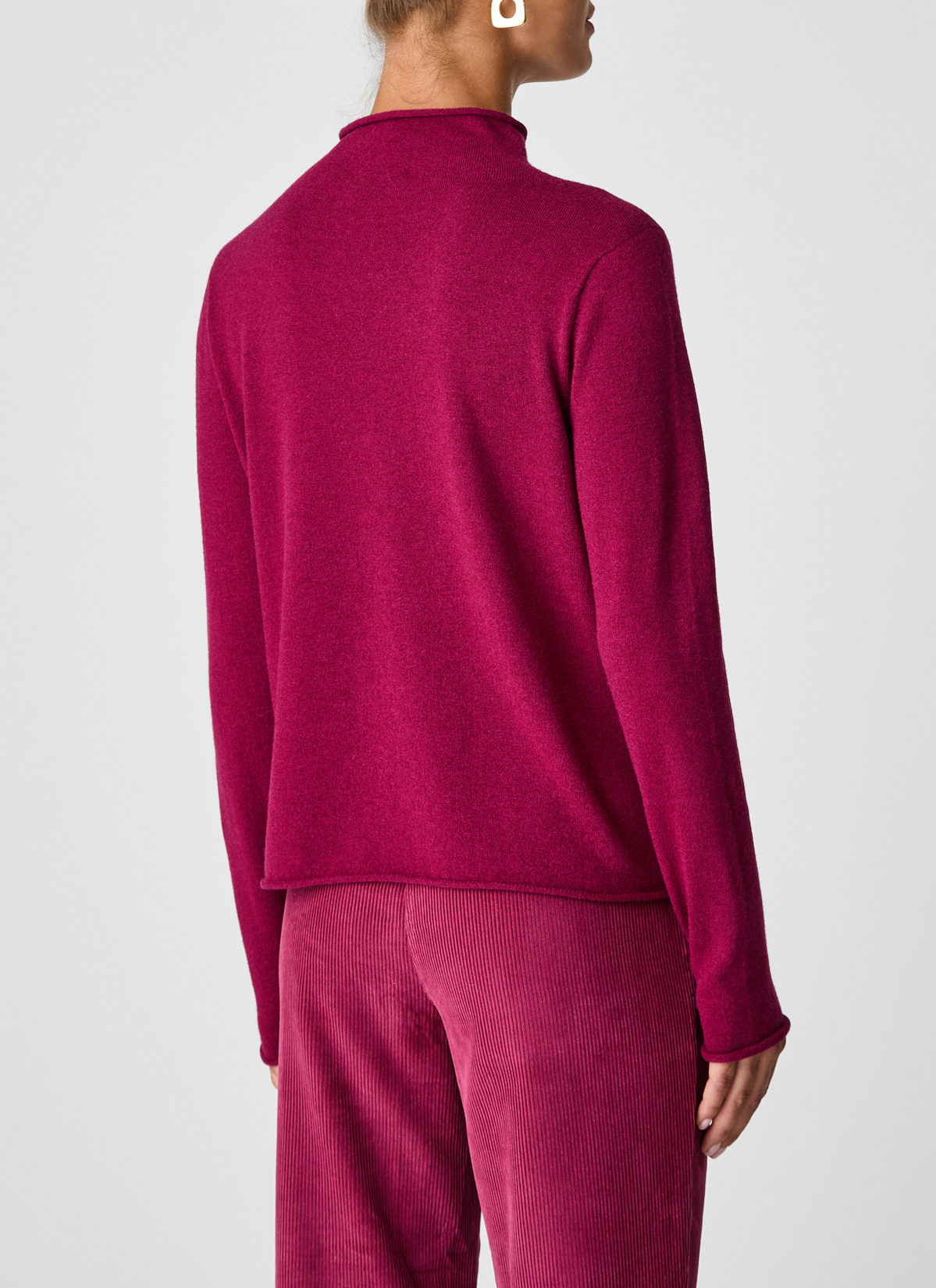 Pullover Stehkragen 1/1 Arm, Bordeaux Rückansicht