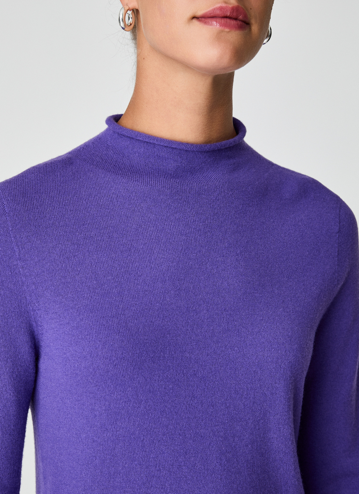 Pullover Stehkragen 1/1 Arm, Mythical Violet Detailansicht 1