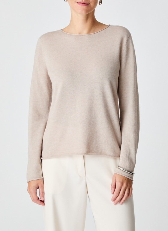 Pullover Rundhals 1/1 Arm British Tea Frontansicht