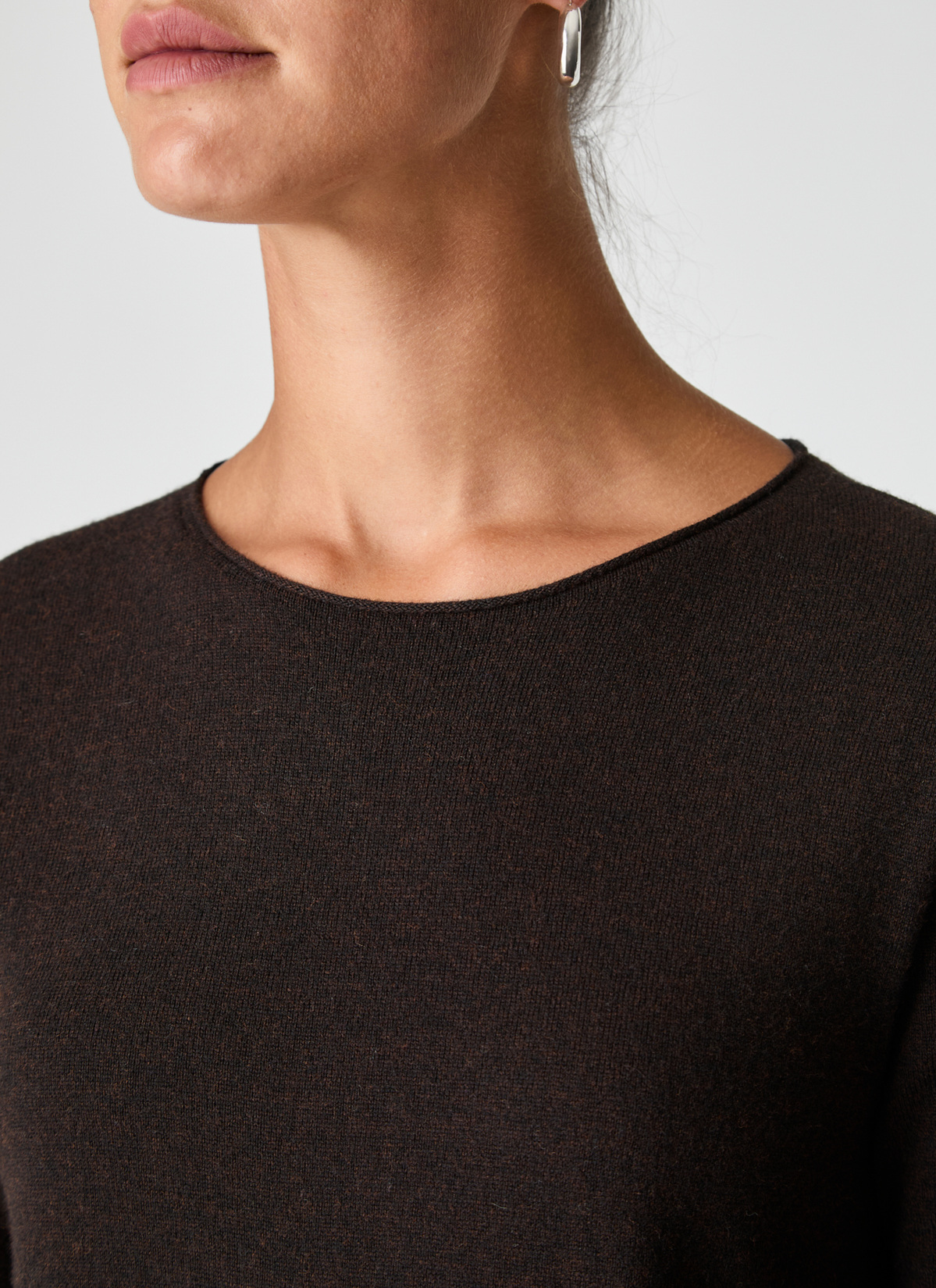 Pullover Rundhals 1/1 Arm, Dark Espresso Detailansicht 1