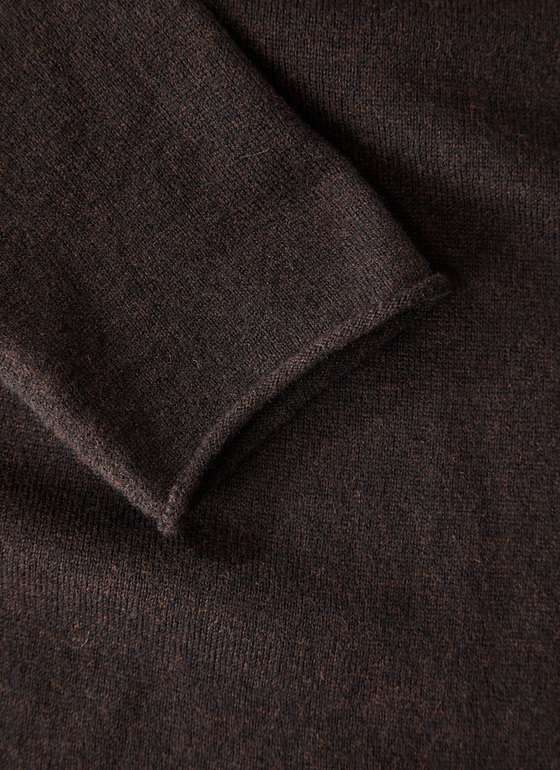 Pullover Rundhals 1/1 Arm Dark Espresso Frontansicht