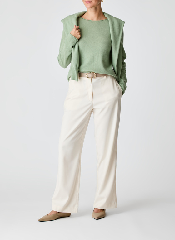 Pullover Rundhals 1/1 Arm Matcha Tea Frontansicht