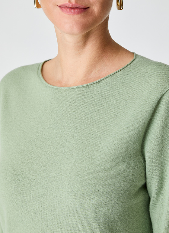 Pullover Rundhals 1/1 Arm Matcha Tea Frontansicht