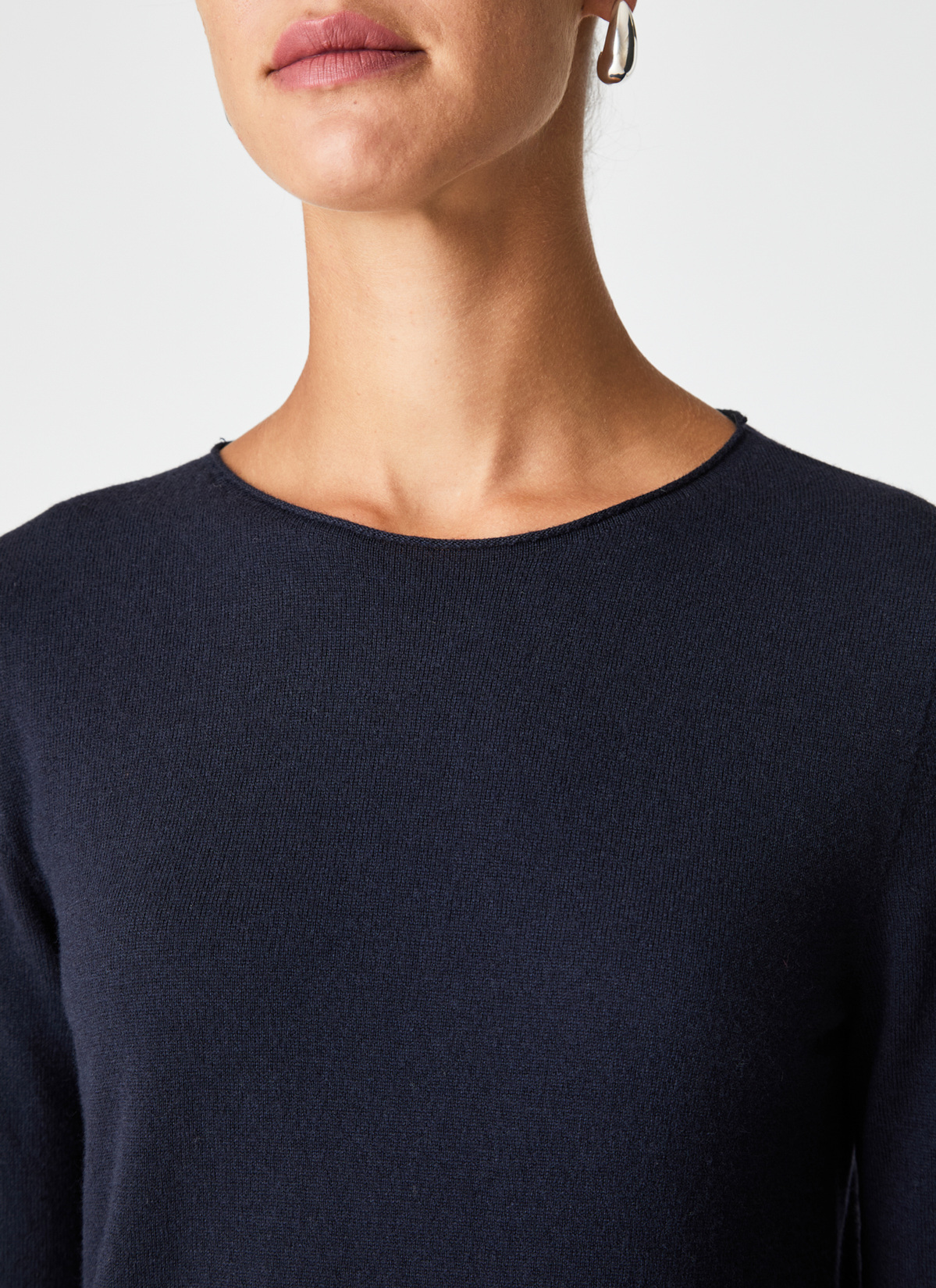 Pullover Rundhals 1/1 Arm, Navy Detailansicht 2