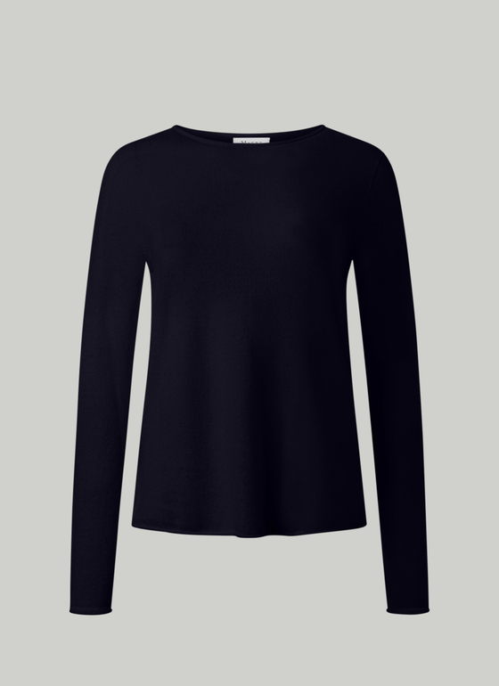 Pullover Rundhals 1/1 Arm Navy Frontansicht