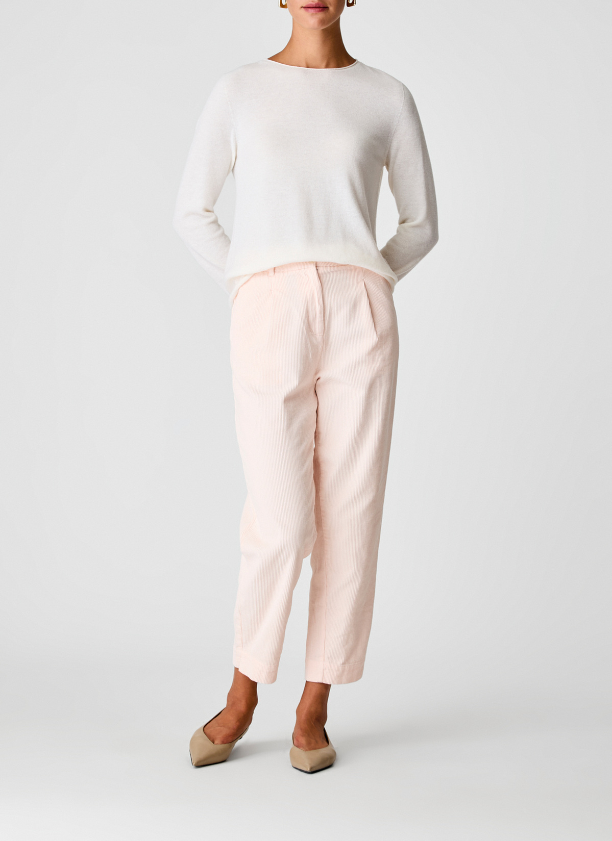 Pullover Rundhals 1/1 Arm, New White Detailansicht 2