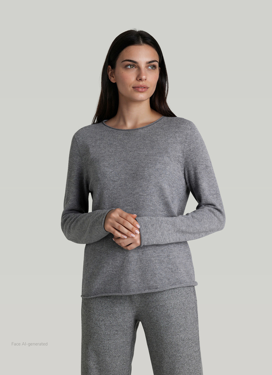Pullover Rundhals 1/1 Arm Autumn Mist Frontansicht