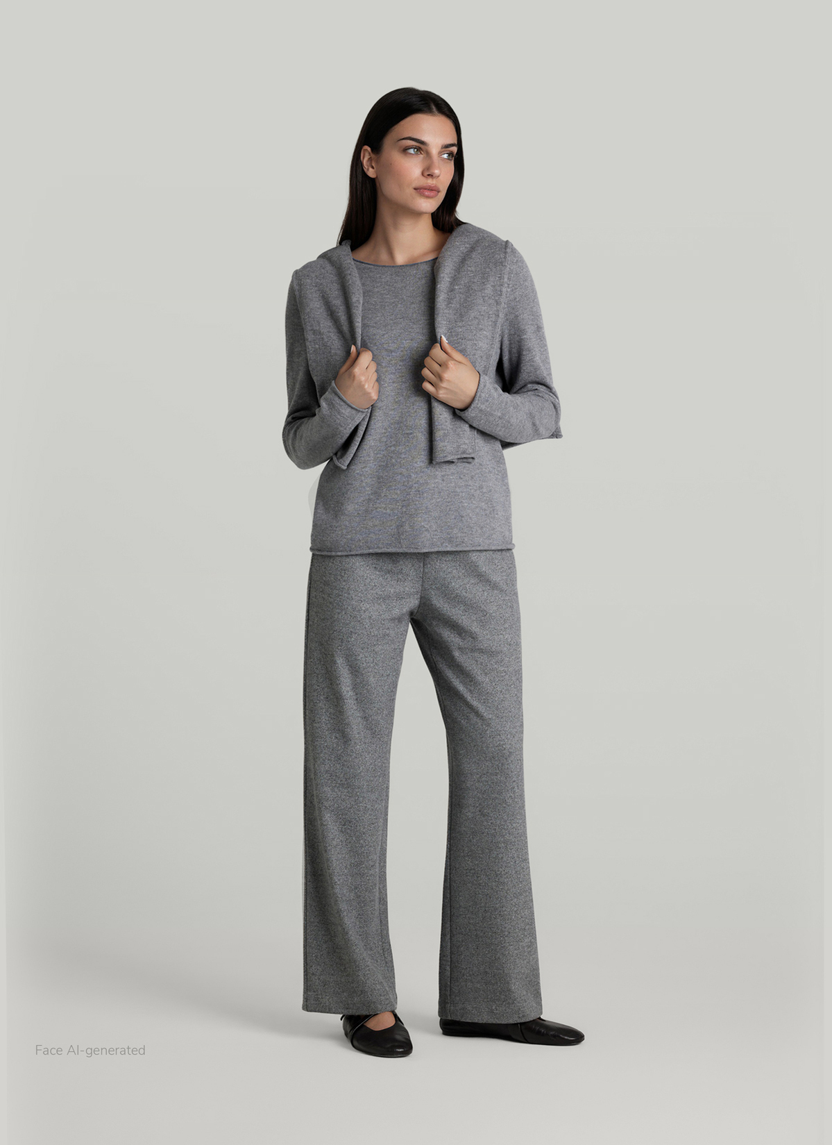 Pullover Rundhals 1/1 Arm, Autumn Mist Detailansicht 2
