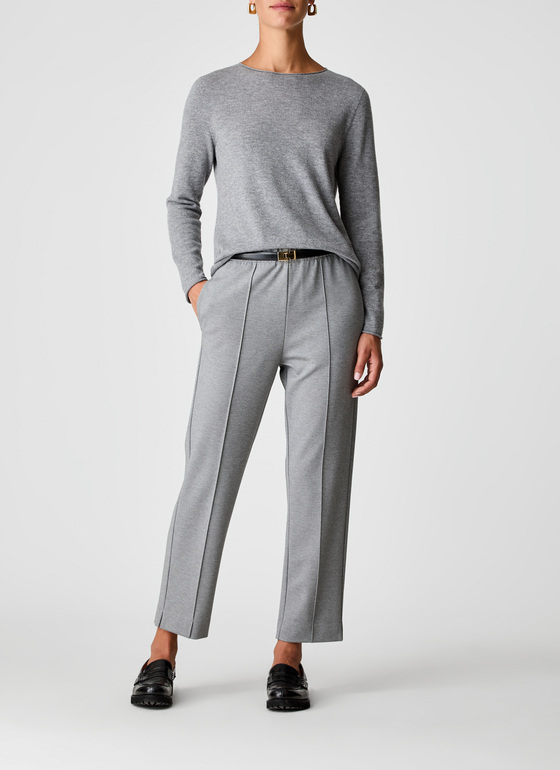 Pullover Rundhals 1/1 Arm Granite Grey Frontansicht
