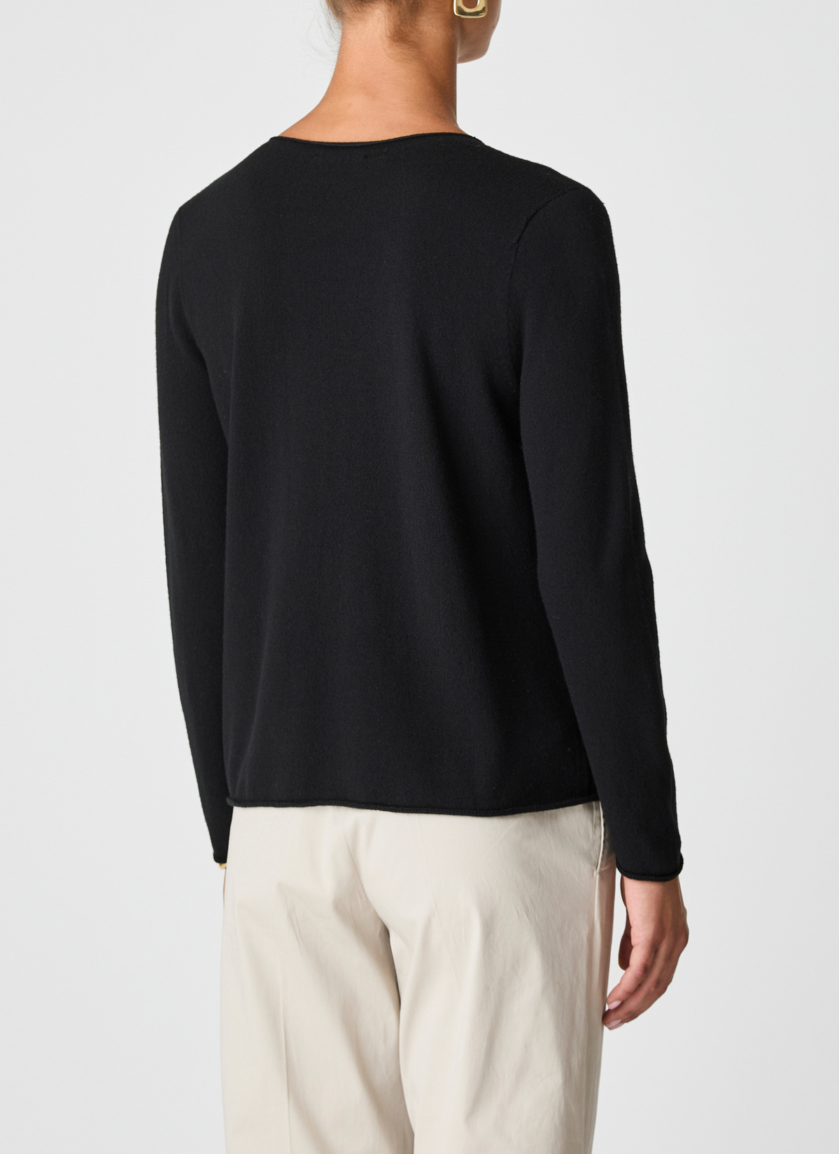 Pullover Rundhals 1/1 Arm, Black Rückansicht