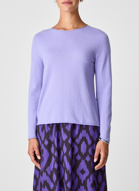 Pullover Rundhals 1/1 Arm Frosted Lavender Frontansicht