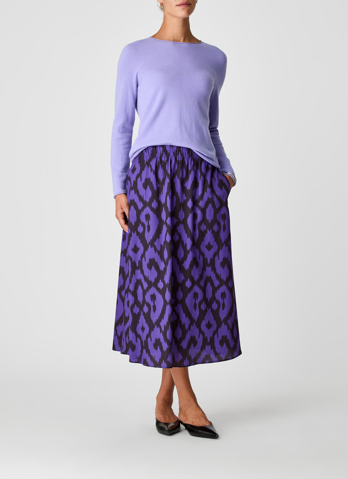 Pullover Rundhals 1/1 Arm, Frosted Lavender Detailansicht 2