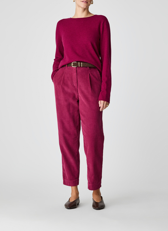 Pullover Rundhals 1/1 Arm Bordeaux Frontansicht