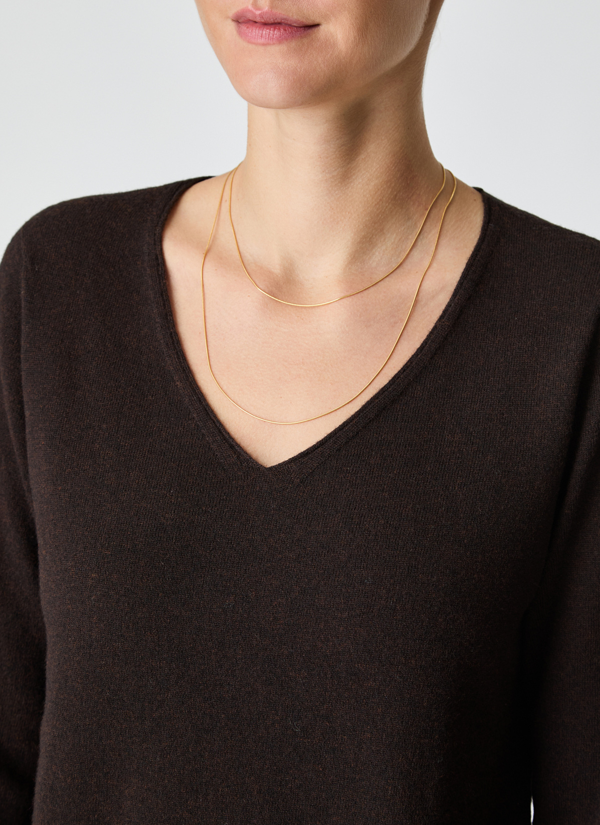 Pullover V-Ausschnitt 1/1 Arm, Dark Espresso Detailansicht 2