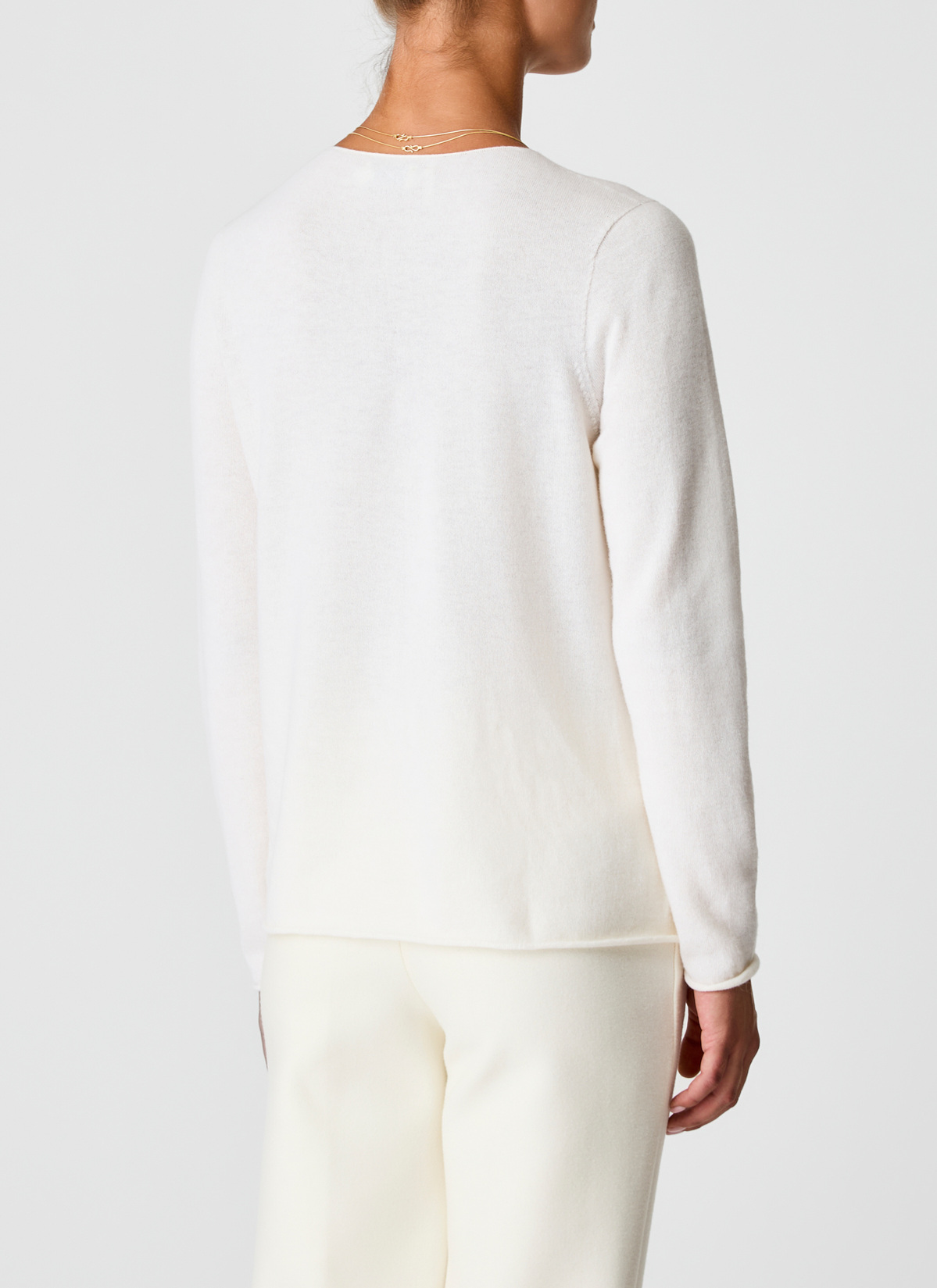 Pullover V-Ausschnitt 1/1 Arm, New White Rückansicht