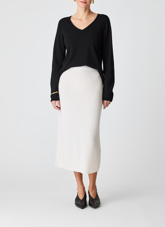 Pullover V-Ausschnitt 1/1 Arm Black Frontansicht