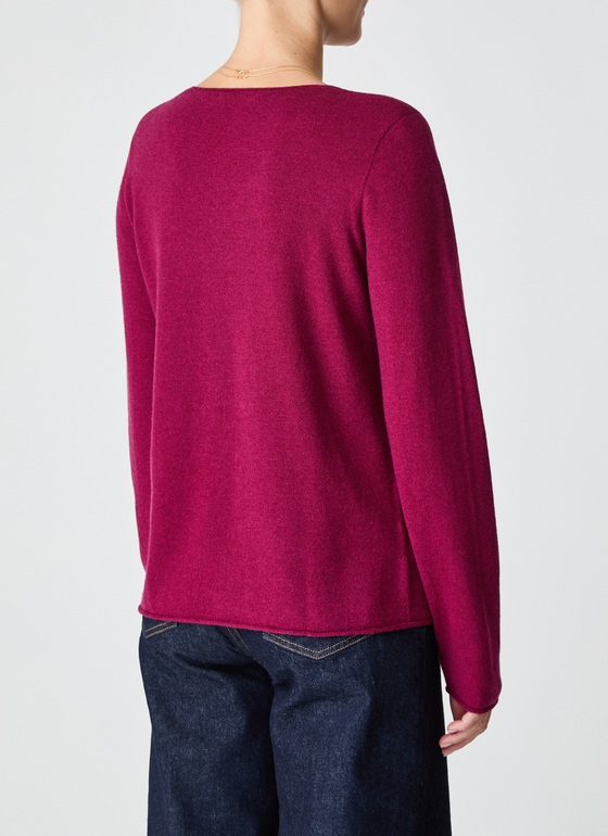 Pullover V-Ausschnitt 1/1 Arm Bordeaux Frontansicht