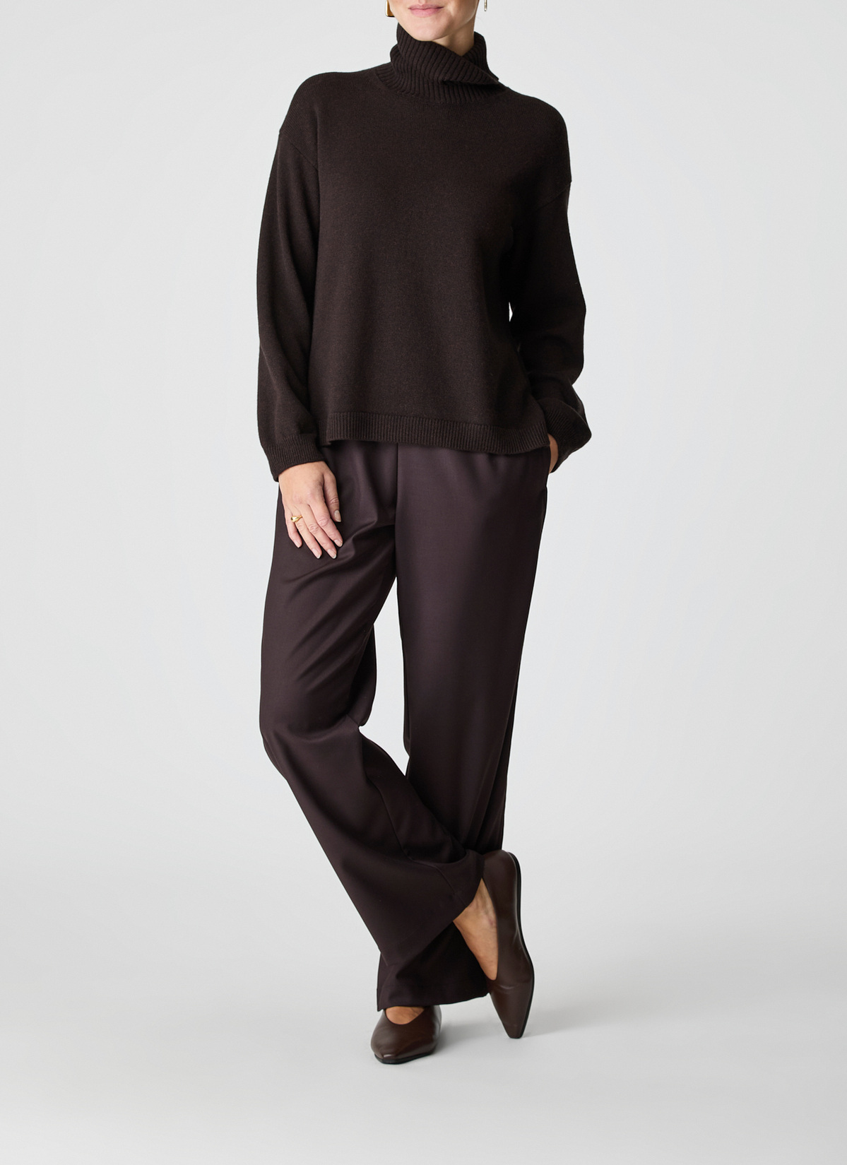 Pullover Rollkragen 1/1 Arm, Dark Espresso Detailansicht 2