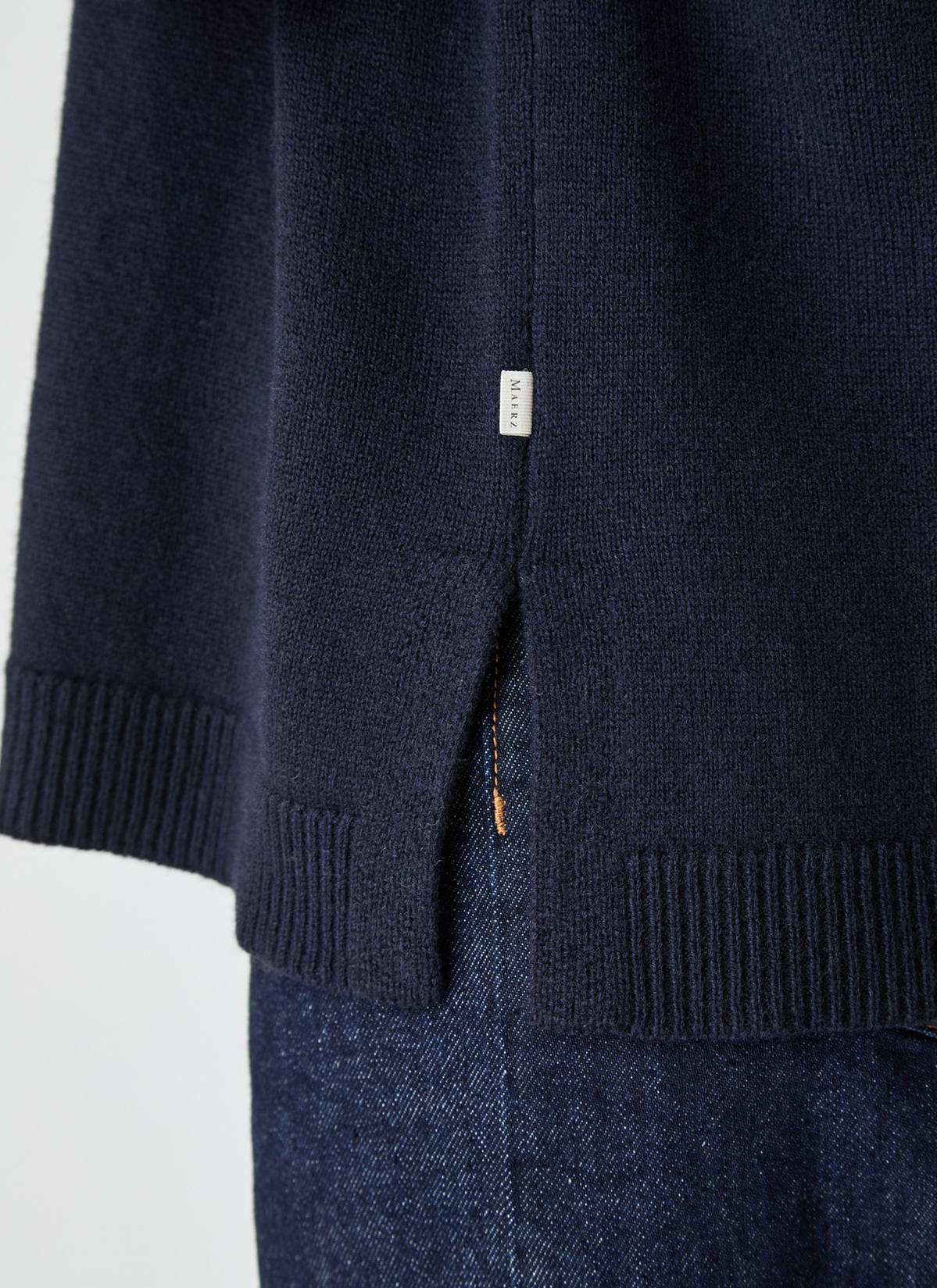 Pullover Rollkragen 1/1 Arm, Navy Detailansicht 2