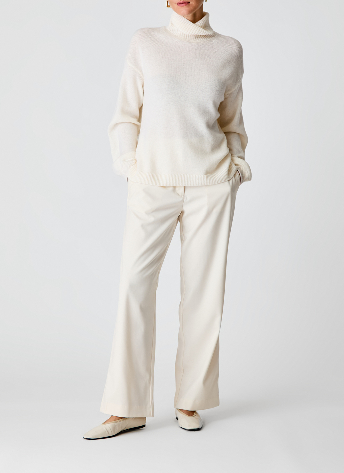 Pullover Rollkragen 1/1 Arm, New White Detailansicht 1