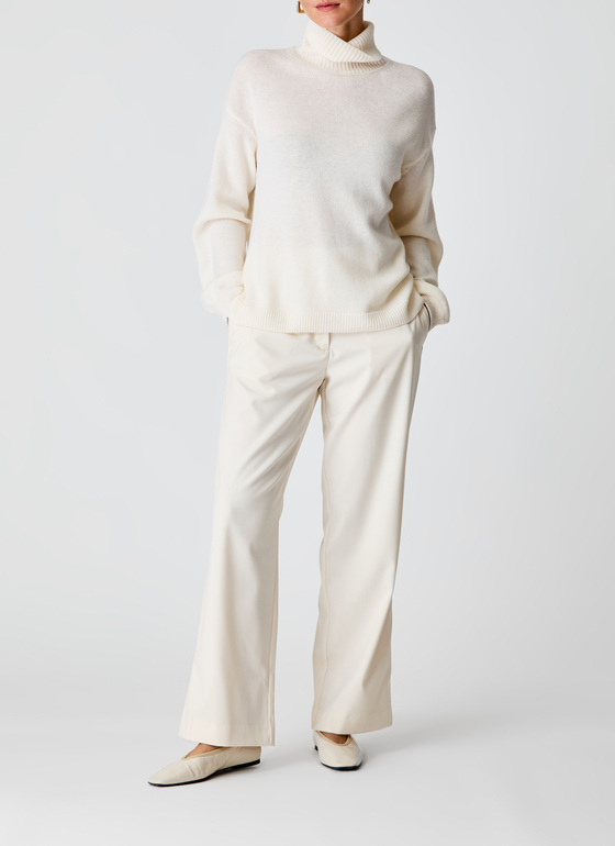 Pullover Rollkragen 1/1 Arm New White Frontansicht