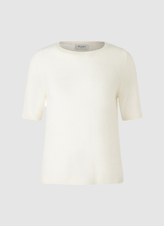 Pullover Rundhals 1/1 Arm New White Frontansicht