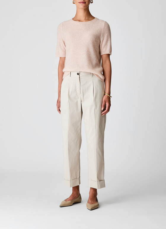 Pullover Rundhals 1/1 Arm Pastel Peach Frontansicht