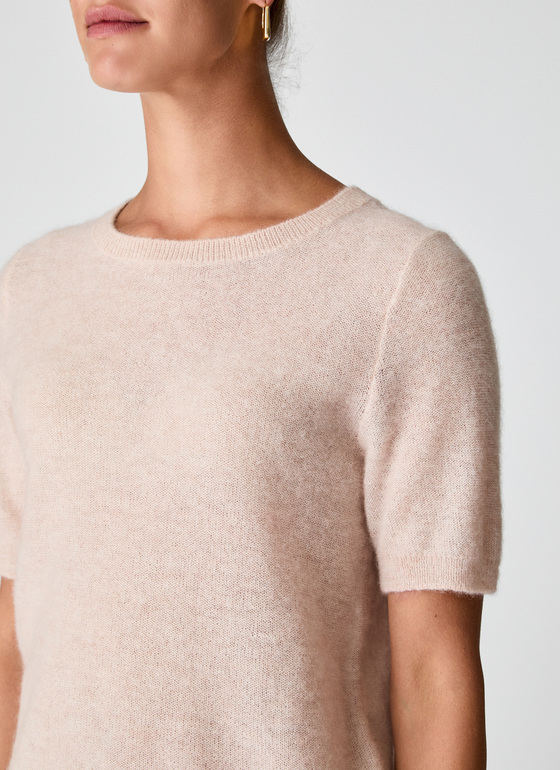 Pullover Rundhals 1/1 Arm Pastel Peach Frontansicht