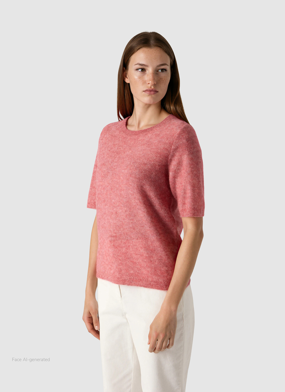 Pullover Rundhals 1/1 Arm, Desert Rose Frontansicht