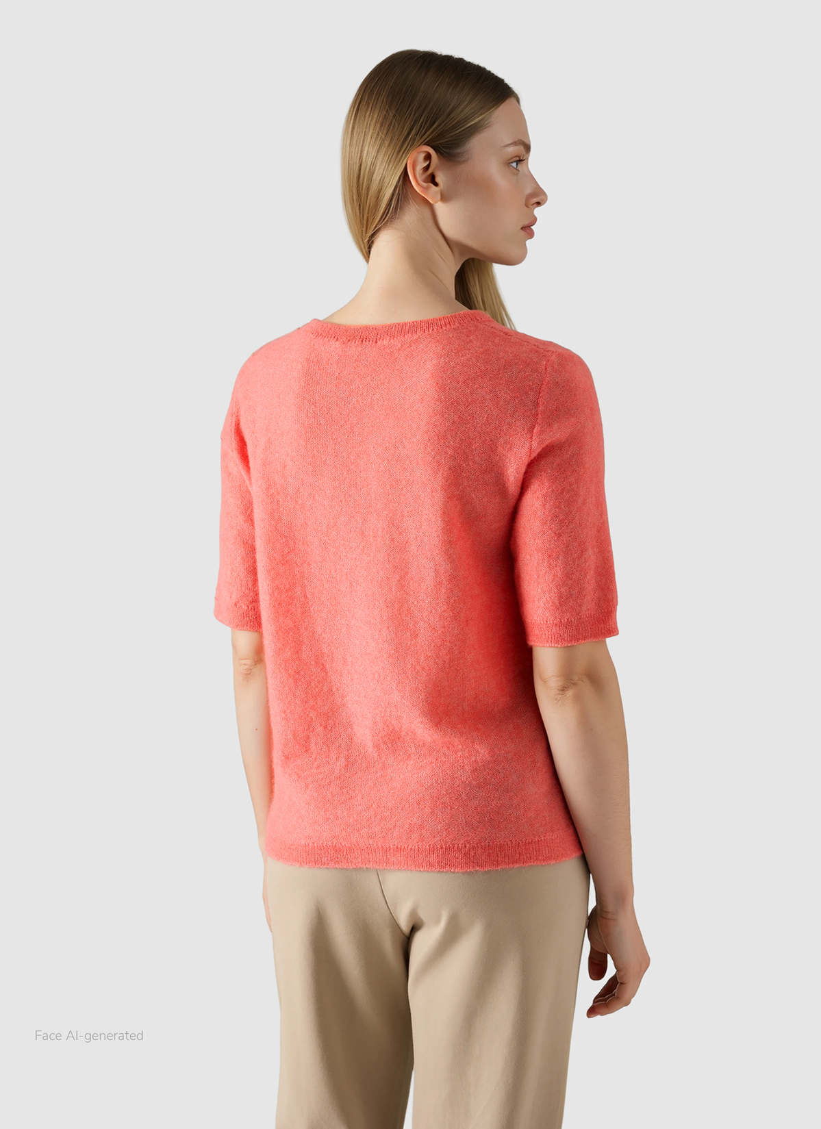 Pullover Rundhals 1/1 Arm, Flamingo Rückansicht