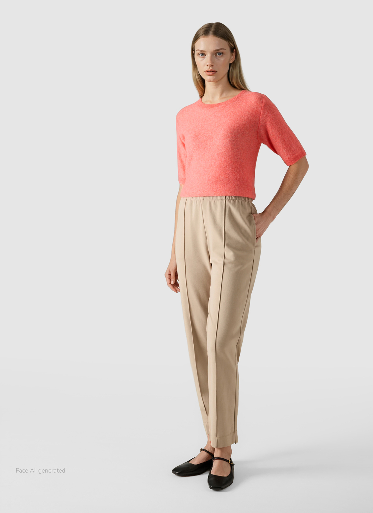 Pullover Rundhals 1/1 Arm, Flamingo Detailansicht 2