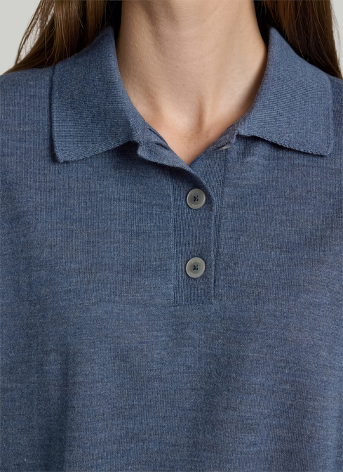 Pullover Polokragen Knopf 1/1 Arm width=