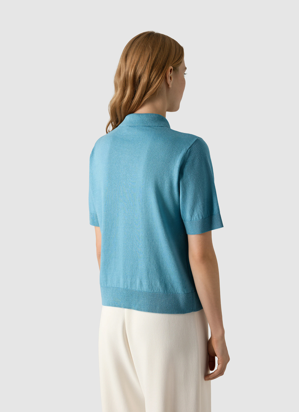 Poloshirt, Delphinium Blue Rückansicht