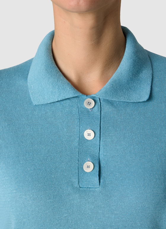 Poloshirt Delphinium Blue Frontansicht