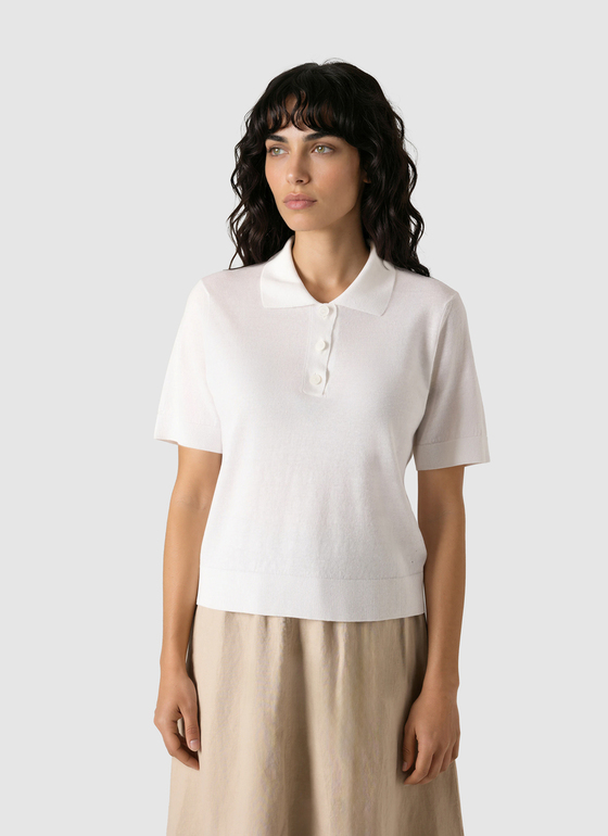 Poloshirt New White Frontansicht